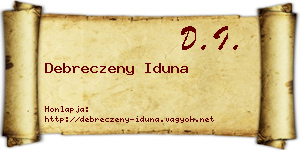 Debreczeny Iduna névjegykártya