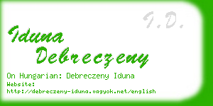 iduna debreczeny business card